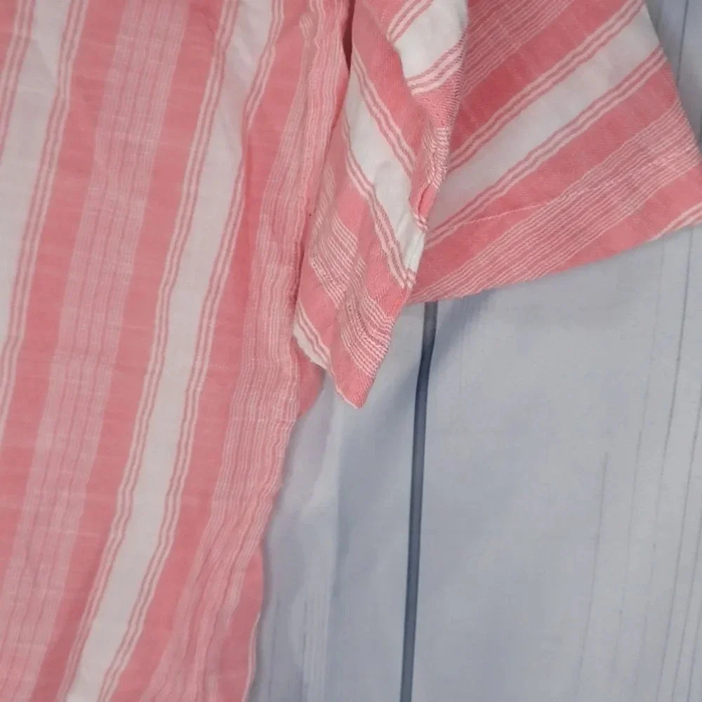 Gap Striped v-neck 100% Cotton striped casual preppy beachy relaxed fit shirt - Picture 7 of 7